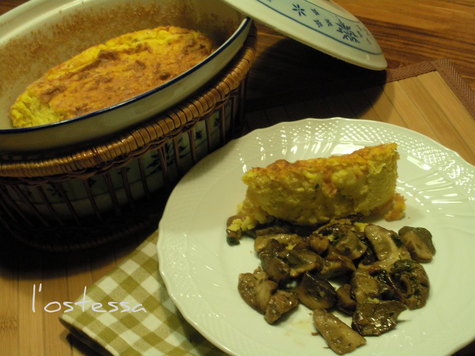 In Cucina con l'Ostessa timballo di patate con funghi porcini