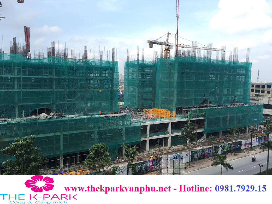 Tòa K1 The K Park Tòa K1 The K Park: đã xong mái tầng 8 (sàn tầng 8) và đang thi công tiếp cột tầng 9.