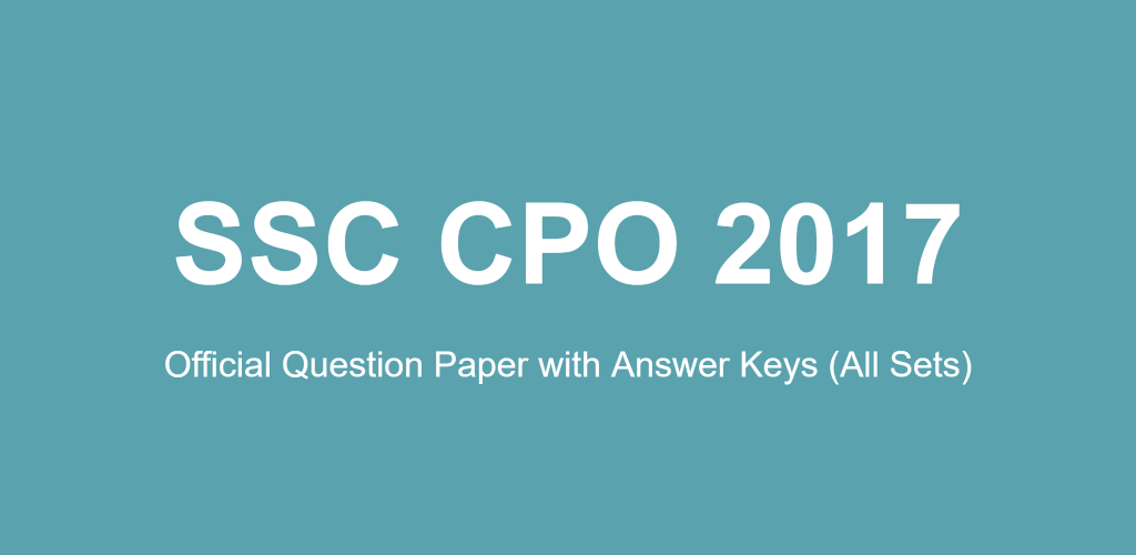 Ssc Cpo Previous Year Paper Pdf