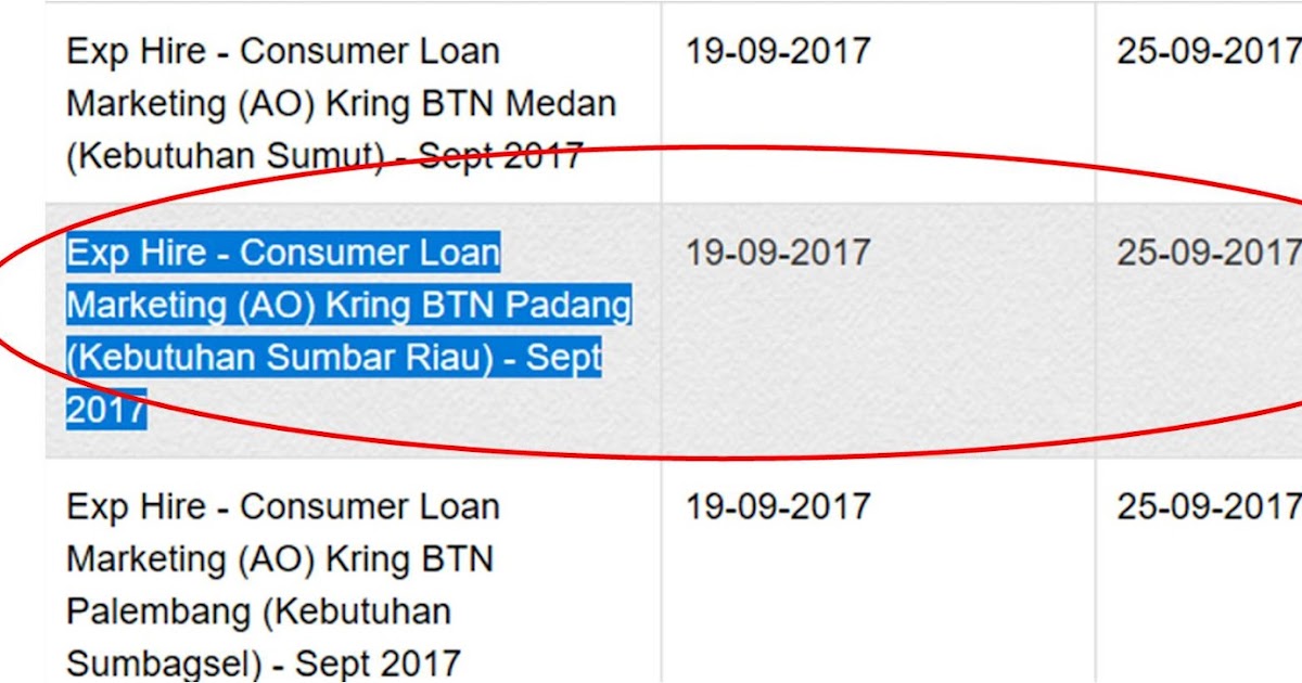 Bank BTN sd 30 Sept 2017 (CS & Teller dan Program ODP 