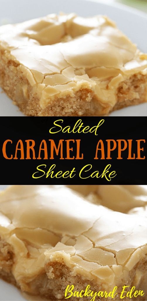 Salted Caramel Apple Sheet Cake Recipe