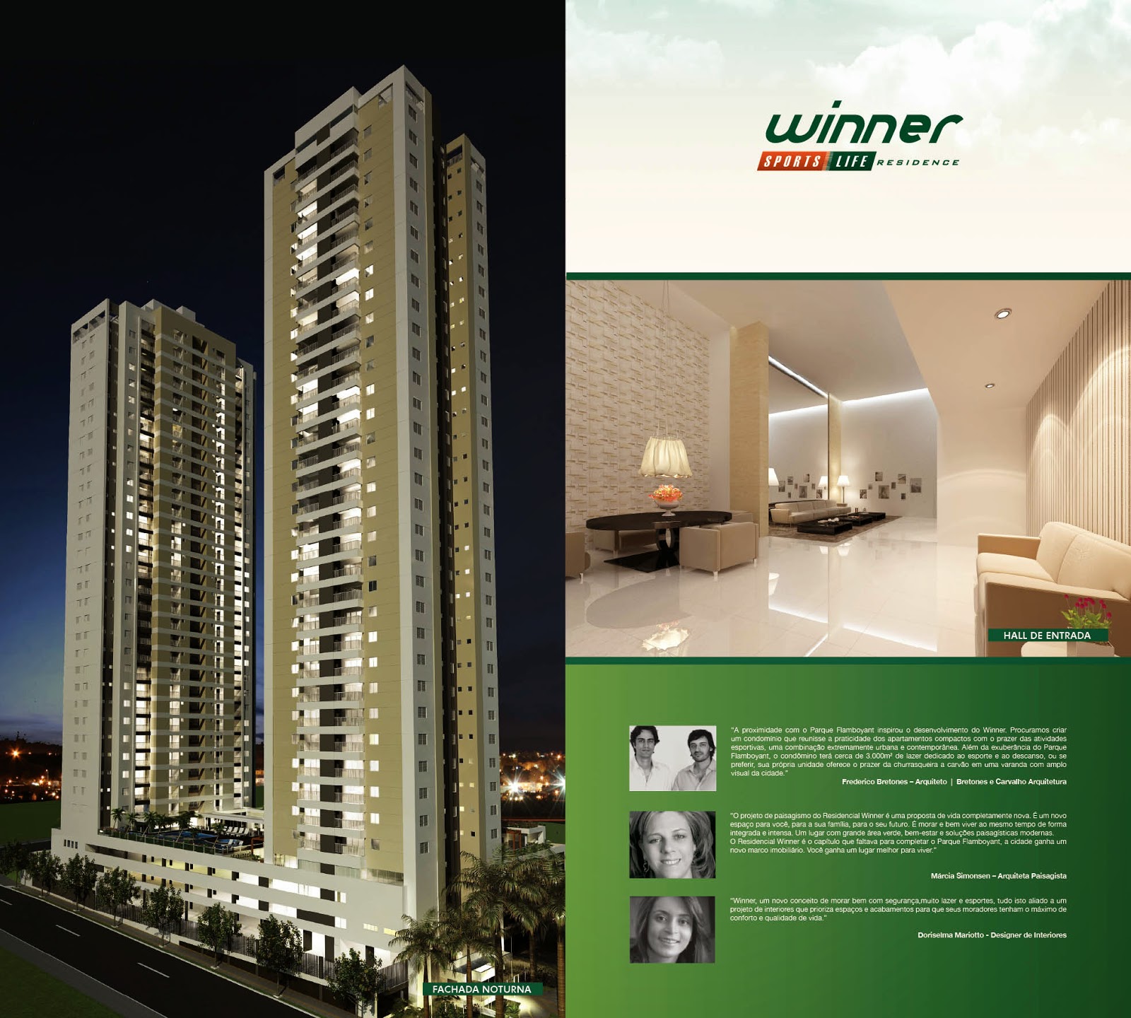 IMOVELAVENDAGOIANIA WINNER SPORTS LIFE RESIDENCE 3Q de 75m² / 2Q de 63m² / 1Q de 43m³