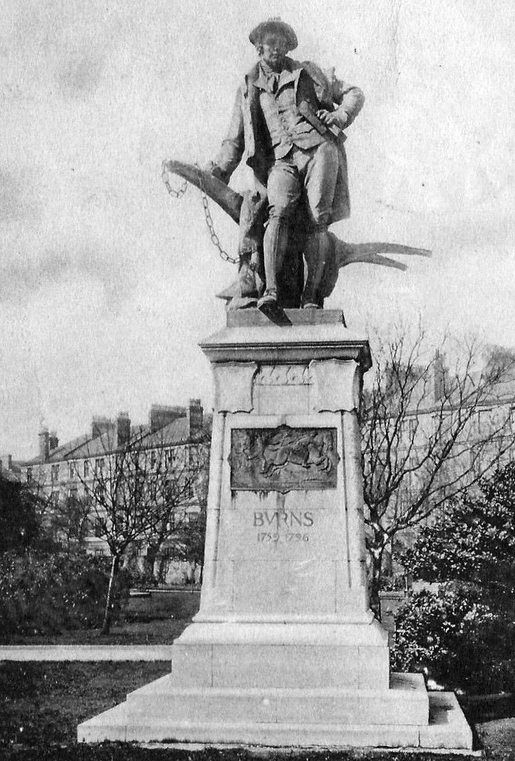 Tour Scotland Old Photograph Robert Burns Statue Paisley Scotland