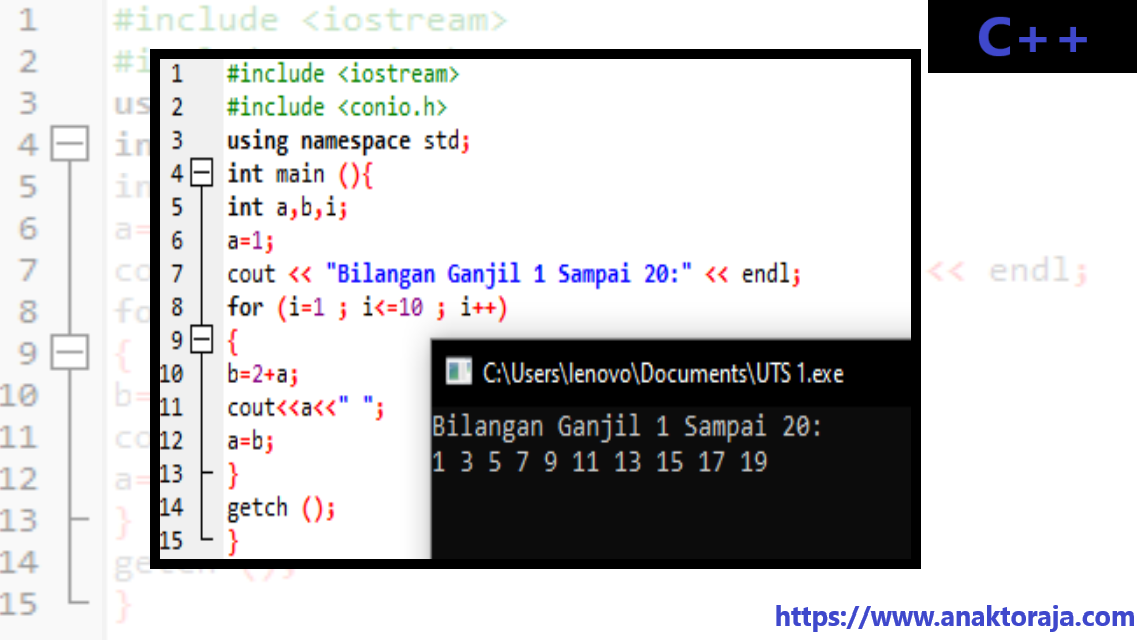 Contoh Program Deret Bilangan Ganjil 1 20 C Contoh Program Deret Bilangan Ganjil 1 20 C