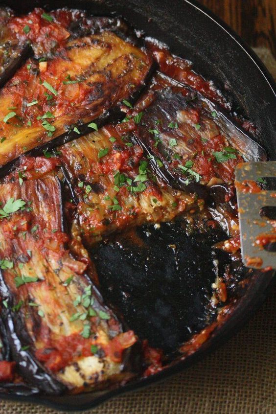 Turkish Eggplant Casserole with Tomatoes (Imam Bayildi) Keto Dinner