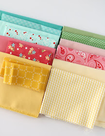 Stack of fabrics -- A Bright Corner blog