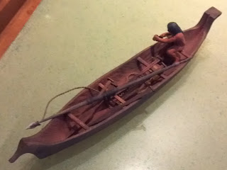 Nootka canoe with harpoon