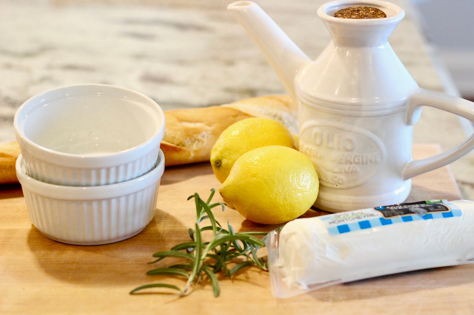 15009 Farmhouse Herbed Lemon Goat Cheese Dip with Toasted Baguette