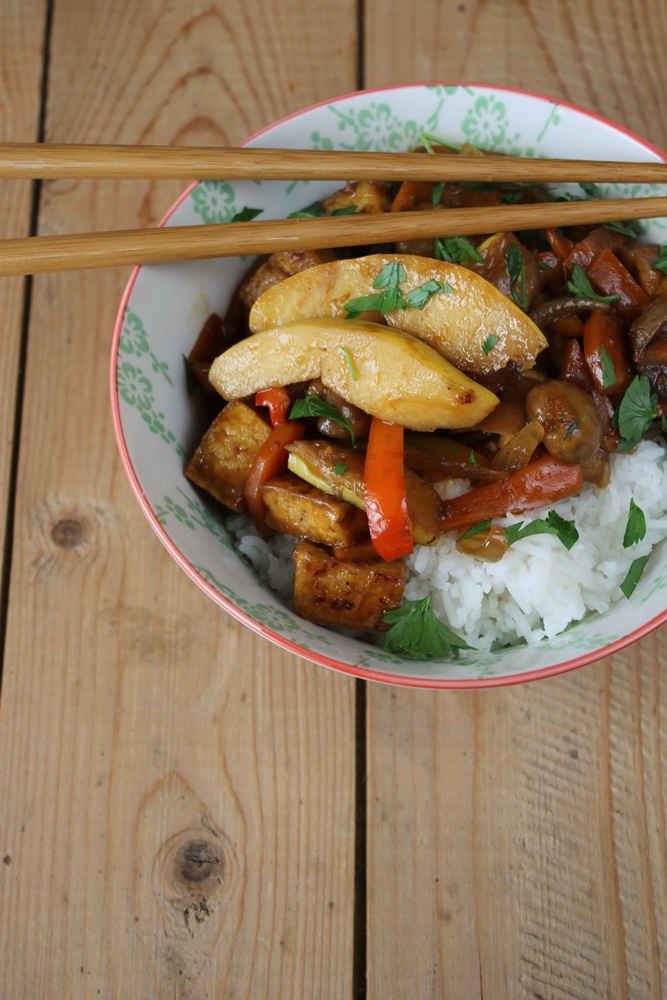 Gebratenes Gemüse mit Tofu und Quitten - Kochen und Rezepte
