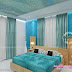 Blue and pink color theme bedroom interior