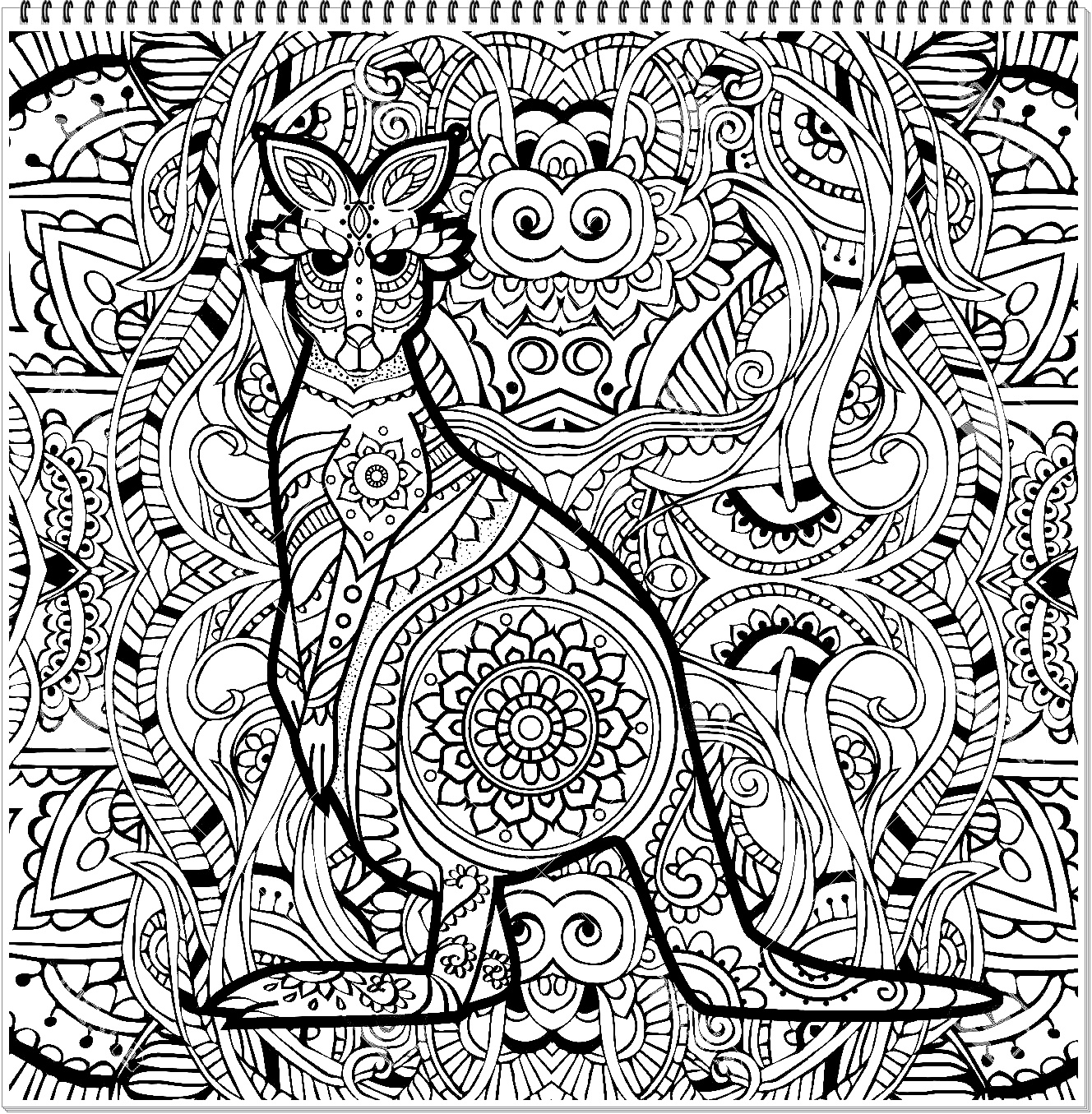 Känguru-Mandala für Gestaltungselement-Kangaroo mandala for design element