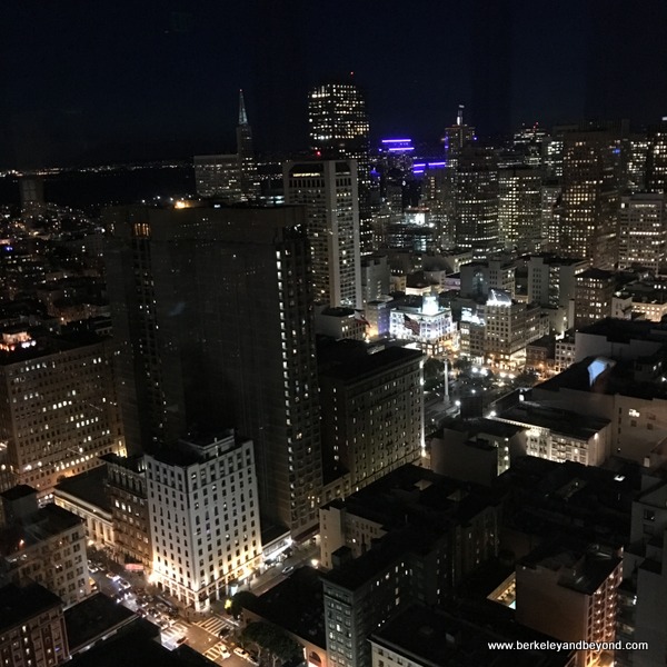 night view from Cityscape Lounge in the Hilton San Francisco Union Square in San Francisco, California night view from Cityscape Lounge in the Hilton San Francisco Union Square in San Francisco, California