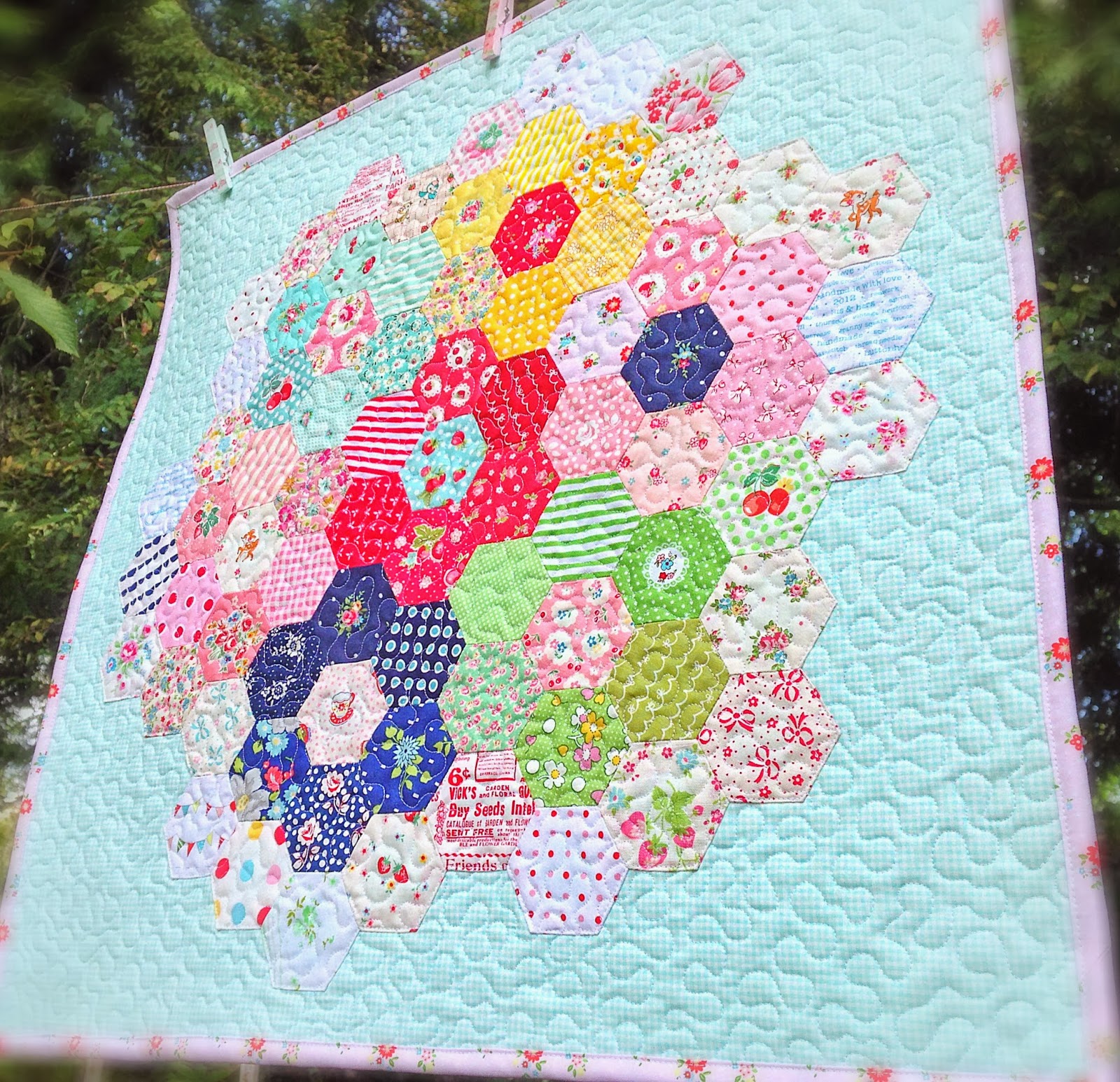 lovely little handmades hexagon mini quilt!