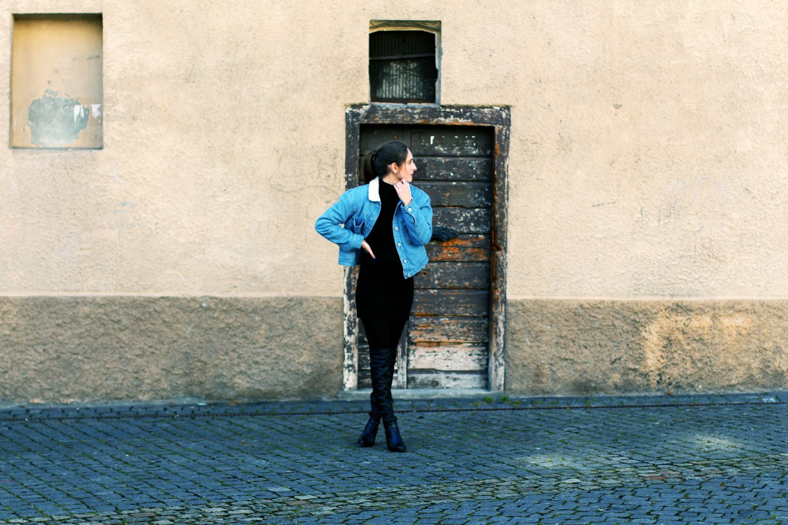 denim jacket zaful swiss fashion blogger spring trend taking pictures