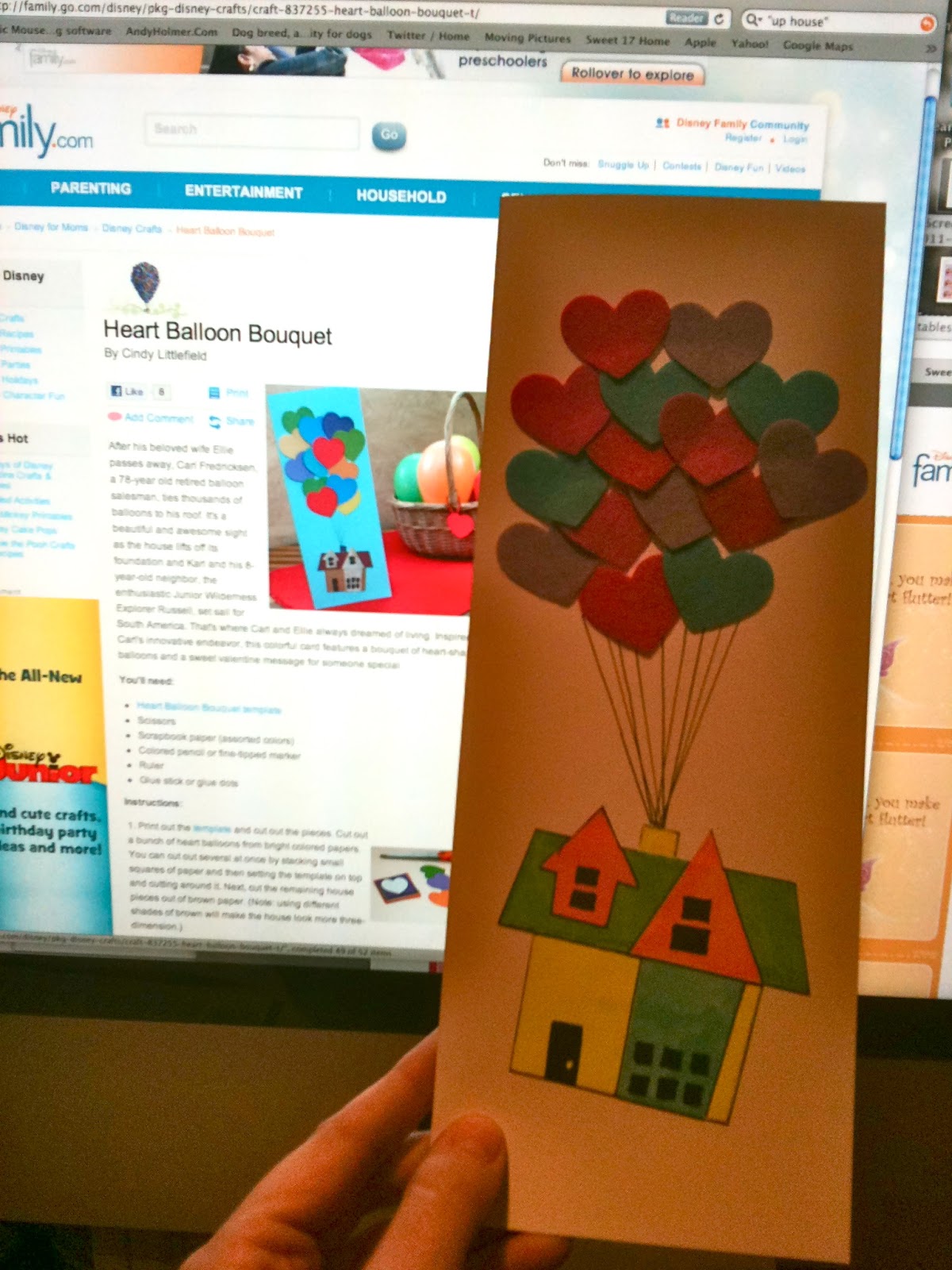 Disney Sisters UP Valentine's Day Card from Disney Family