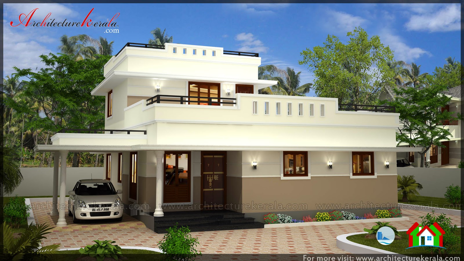  Low  Cost  3 Bedroom Kerala  House  Plan  with Elevation Free 