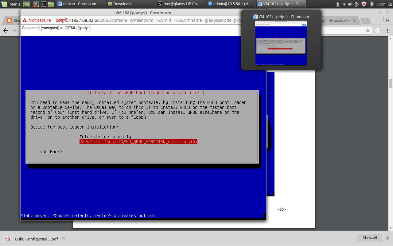 Загрузка Debian 9 диск MBR.