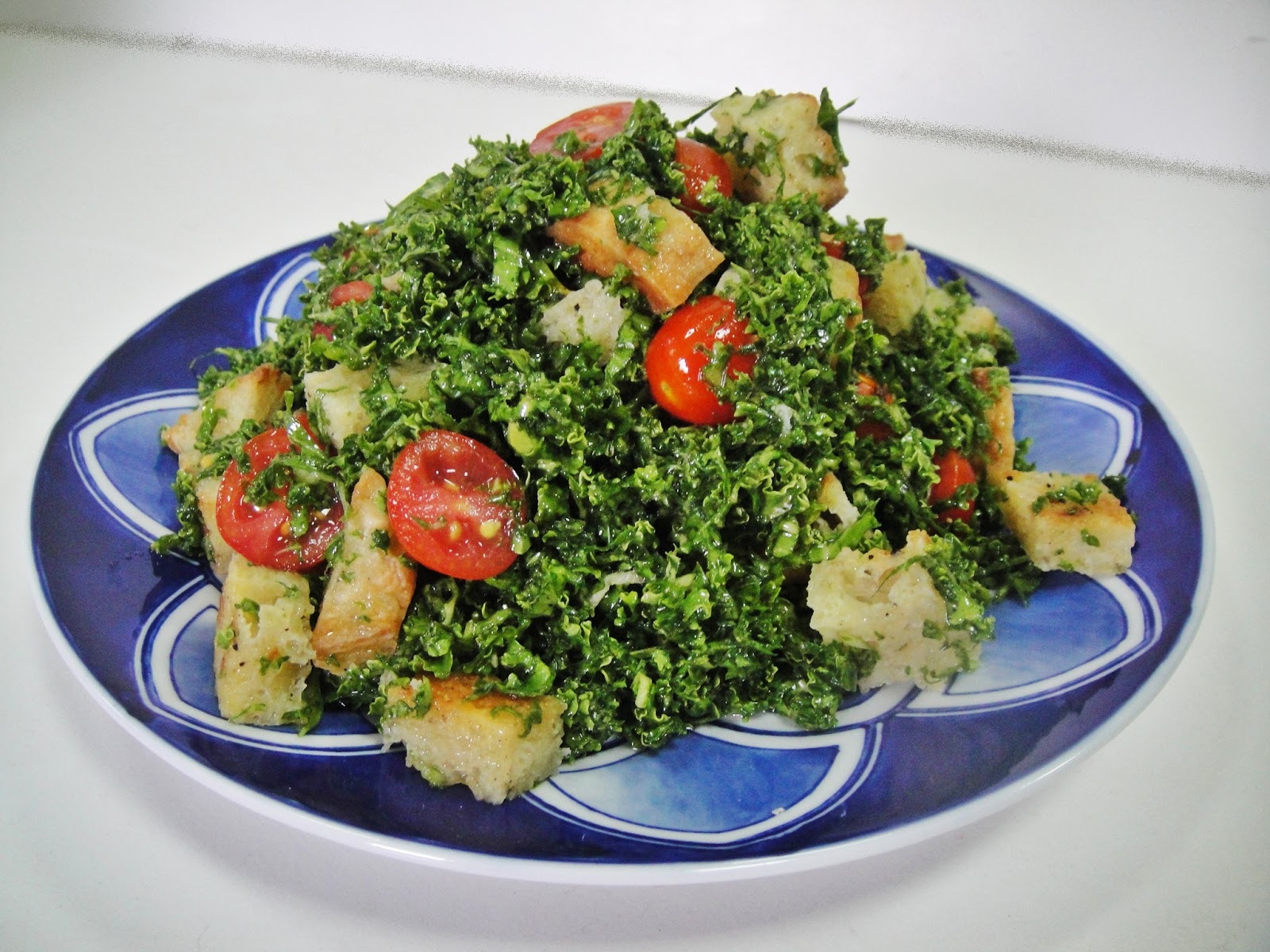 Maryam's Culinary Wonders 1115. Kale Panzanella Salad