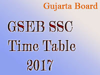 GSEB Gujarat Board GSEB Exam Time Table 2017
