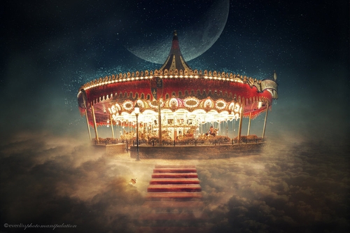 17-Sky-Carousel-Even-Liu-Surreal-Photo-Manipulations-and-the-Lantern-www-designstack-co