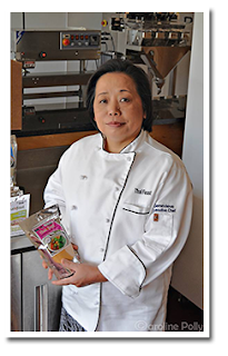 Chef Genevieve of Bangkok 96 Chef Genevieve displaying new Thai Feast broth mixes