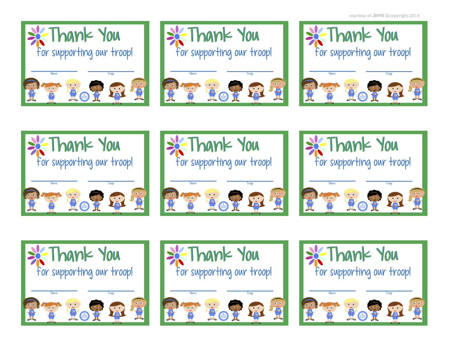 My Fashionable Designs Girl Scouts Daisies Thank You Cards