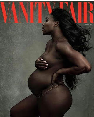 00 Photos: Serena Williams poses nude on the cover of Vanity Fair in her first pregnancy shoot, reveals how she met her fiance