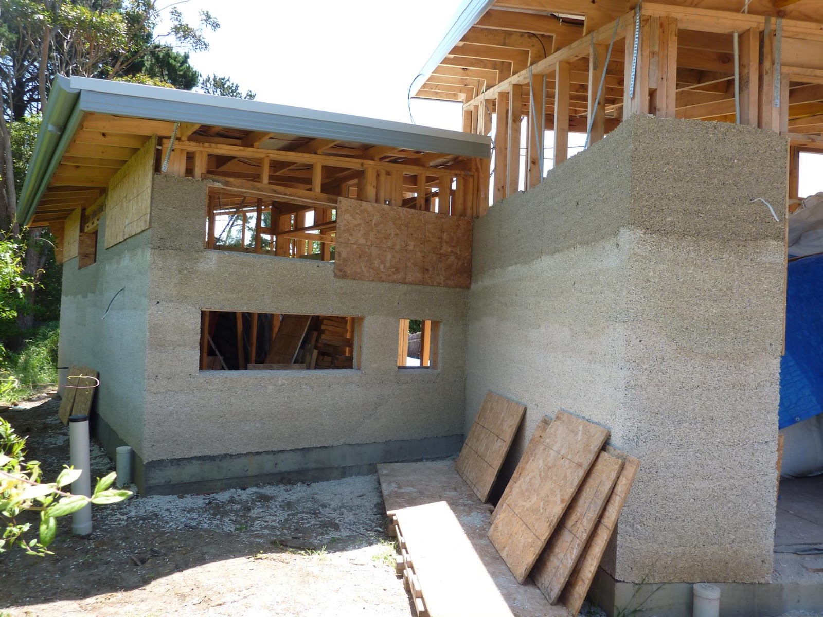 Culburra Hemp House Hemp walls up to door height