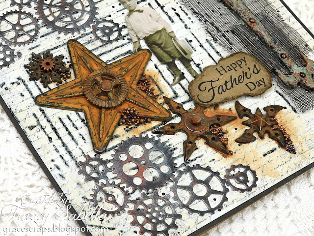 Vintage Mixed Media Father’s Day Card by Tracey Sabella for Scrap & Craft featuring the Studio75 Cherry Blossom Collection:#studio75  #fathersday #fathersdaycard #fathersdaycards #mixedmedia #mixedmediacard #masculinecard #masculinecards #finnabair #finnabairproducts  #primamarketing #primamarketinginc #handmadecards #handmadecard #vintagecard #vintagecards  #steampunkcard #steampunkcards 