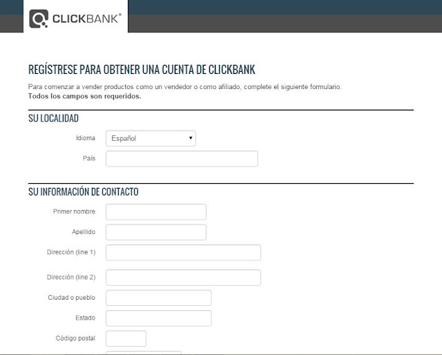 Registrate en ClickBank para obtener tu ID