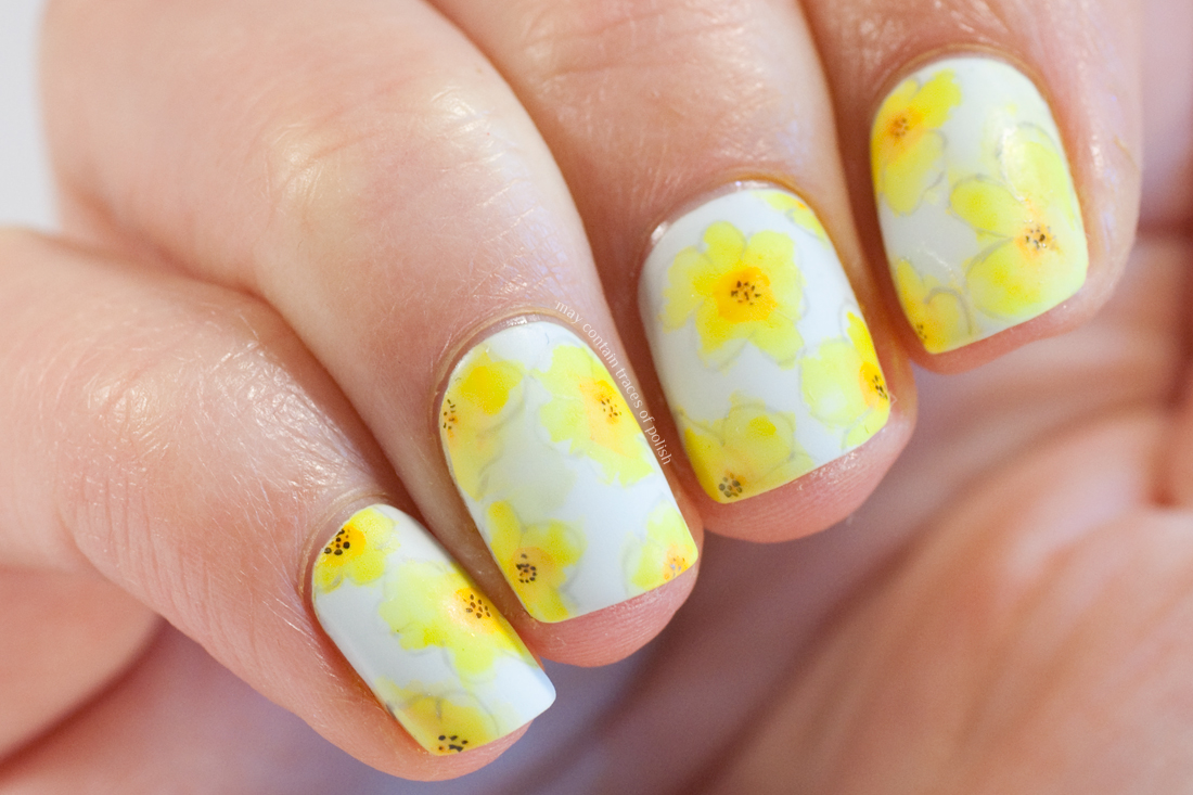 Floral Yellow Toe Nail Art - wide 5