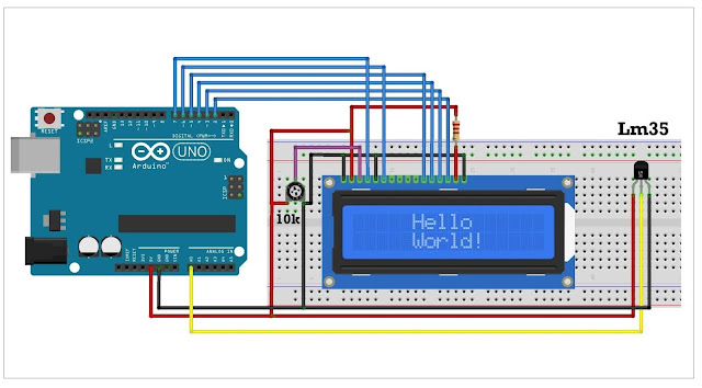 Arduino Temperature Measurement Using lm35 with 7 Segment + LCD display ...