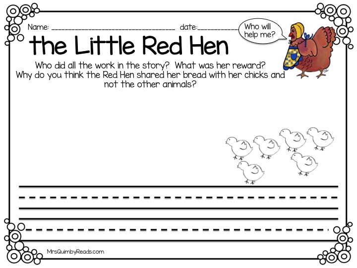 MrsQuimbyReads | Teaching Resources: The Little Red Hen