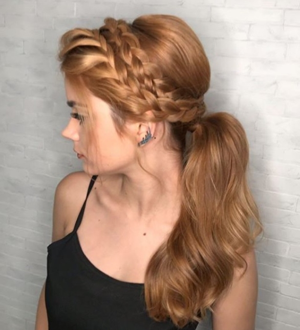 rabo de cavalo com trança rabo de cavalo com trança