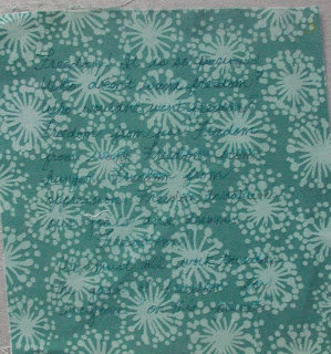 Cheryl Lynch Quilts: Writing On Fabric
