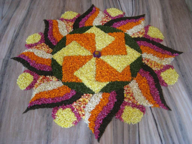 Diwali Flower Rangoli Design 2016 diwali floor rangoli design, wallpaper, images, photo, picture 2016