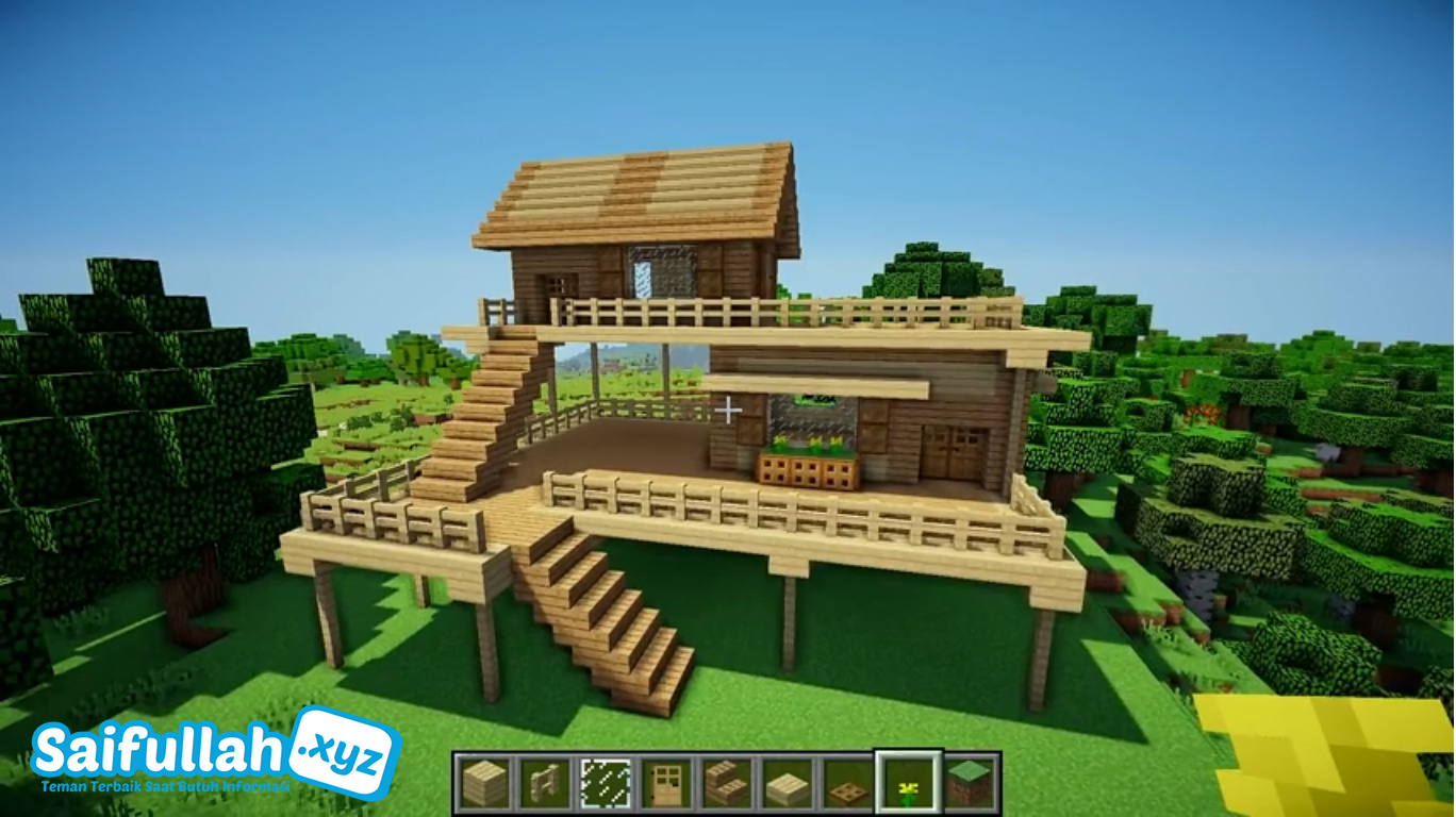 Cara Membuat Rumah Bertingkat Keren Ala Villa Pedesaan di Minecraft
