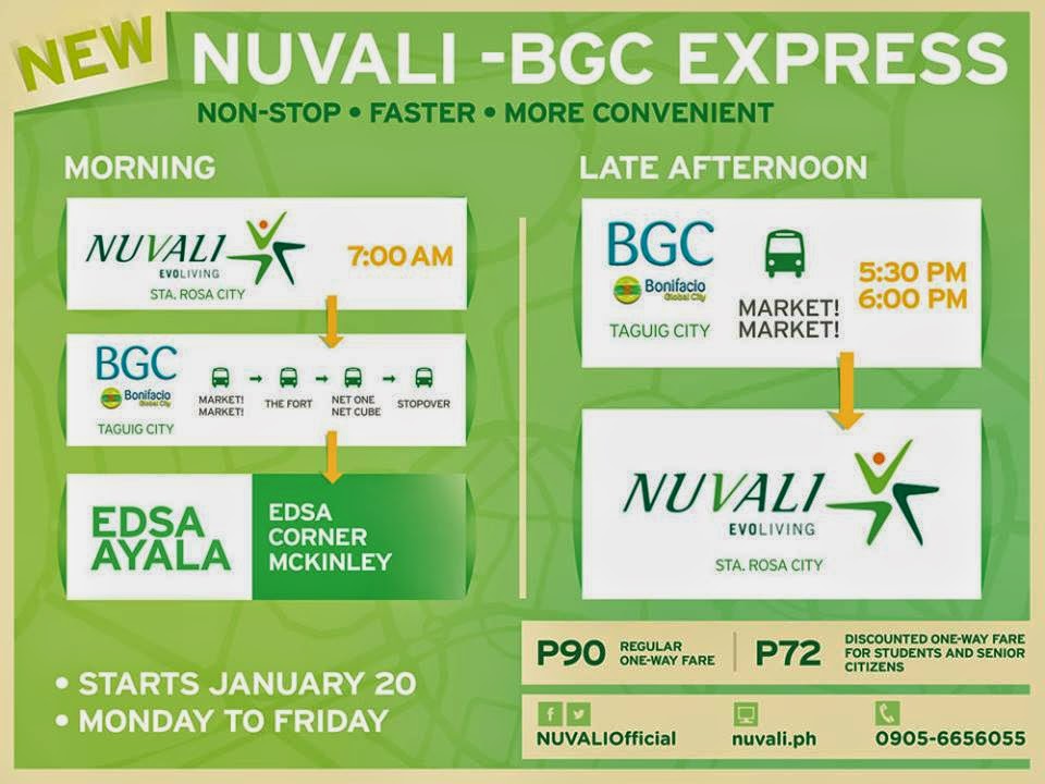 Nuvali Sta Rosa and Canlubang Laguna, Philippines transportation to