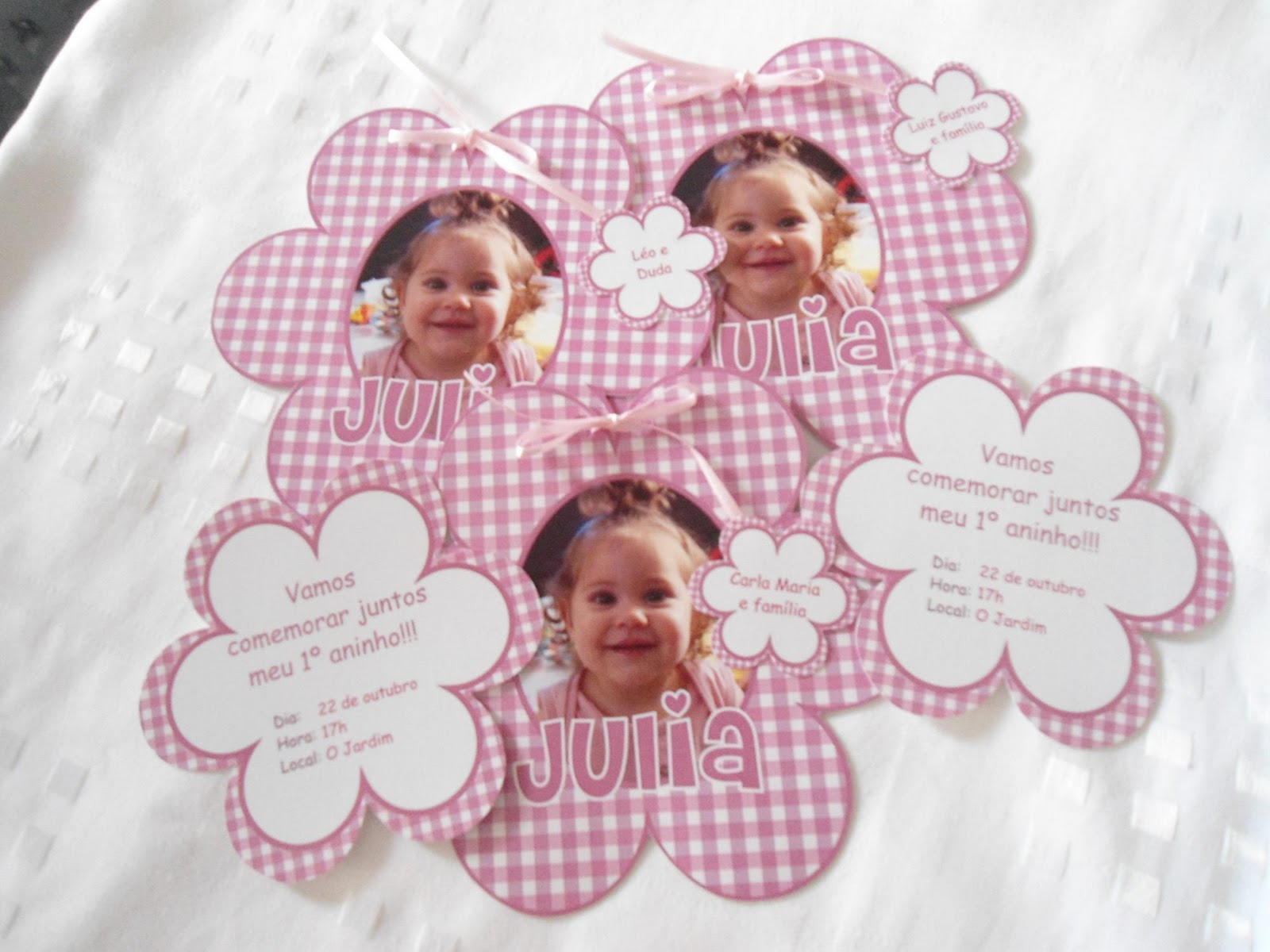 Lolipop Lembranças Personalizadas: Convite de 1 aninho da Júlia