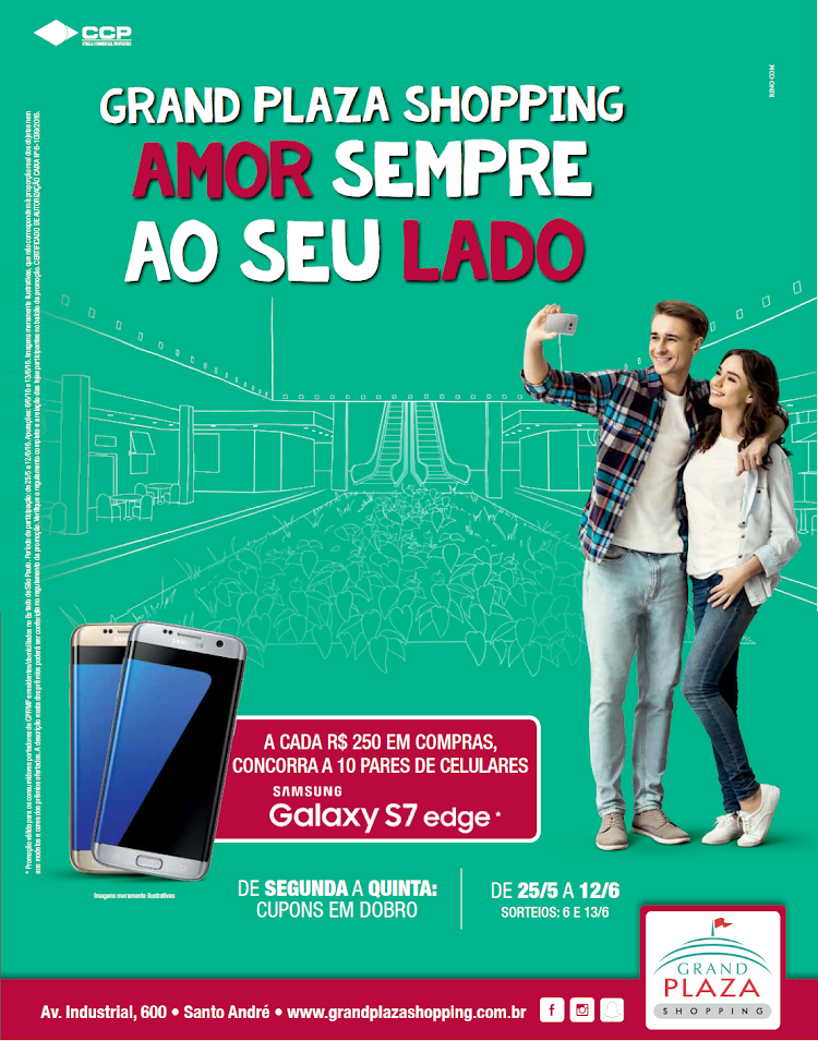 Grand Plaza Shopping sorteará smartphones em campanha pelo Dia dos Namorados