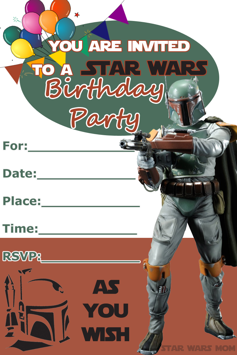 Free Printable Star Wars Birthday Party Invitations Printable Templates