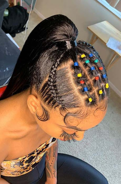 29+ Ways to Create Black Sleek Ponytail Hairstyles Ideas To Copy In 2020 Add a pop of color to your hair with a coiffure like this one 29+ Ways to Create Black Sleek Ponytail Hairstyles Ideas To Copy In 2020