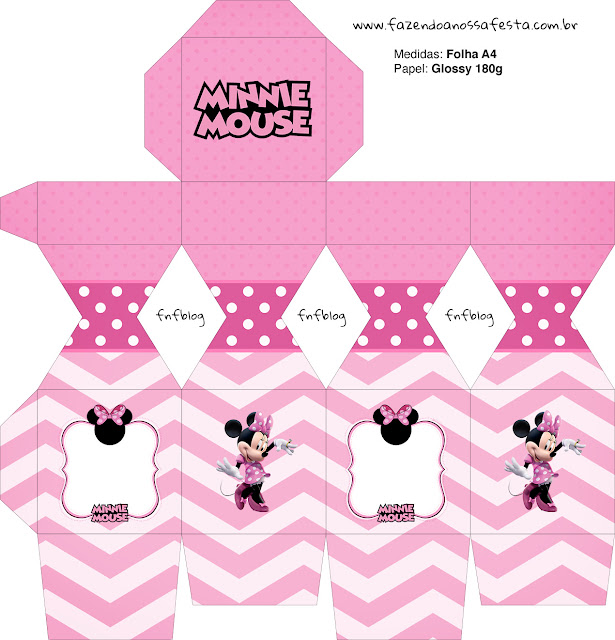 Coqueta Minnie en Rosa: Cajas para Imprimir Gratis. Coqueta Minnie en Rosa: Cajas para Imprimir Gratis.