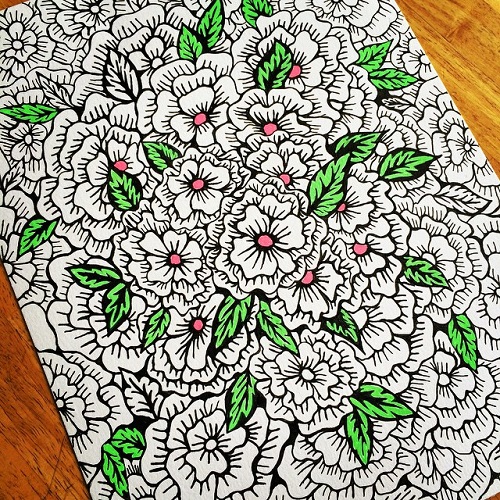 Contoh Doodle Art Floral Jenis Doodle Art - Doodle Floral