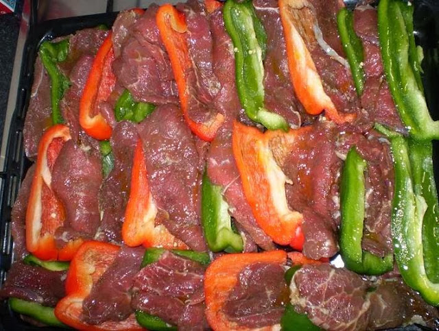 carne assada com pimentão Receita de carne assada com pimentão