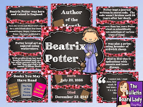 http://www.teacherspayteachers.com/Product/Author-of-the-Month-Beatrix-Potter-Bulletin-Board-and-More-1305951
