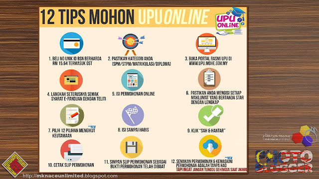 12 TIPS PERMOHONAN UPU ONLINE