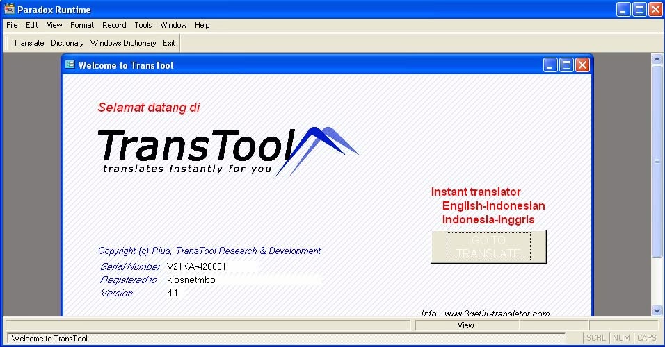 Download Transtool untuk Terjemah Bahasa Inggris Indonesia KOPASINDO