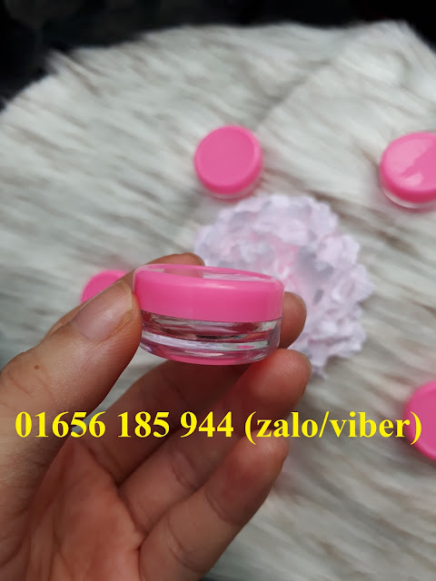Hũ nhựa trong 3g nắp hồng