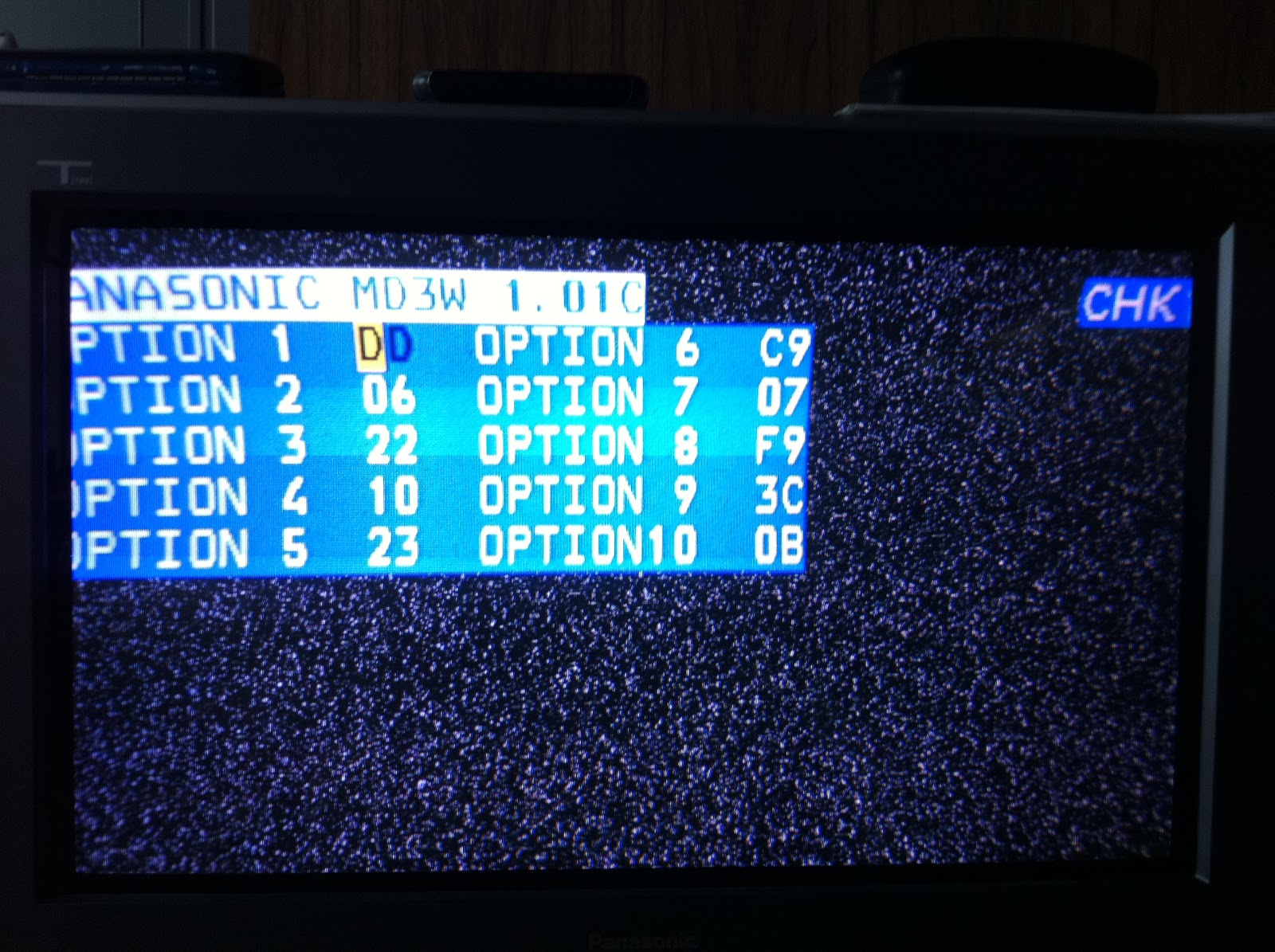Panasonic TX66PW1050A Service Menu Codes